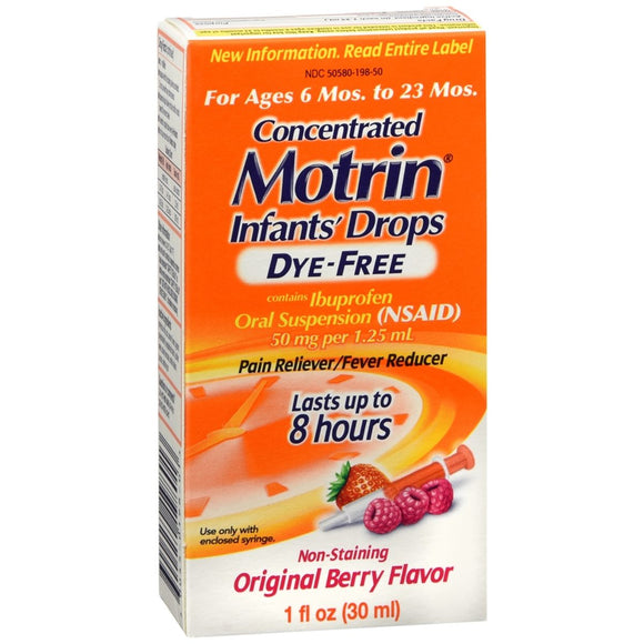 Motrin Concentrated Infants' Drops Dye-Free Original Berry Flavor - 1 OZ