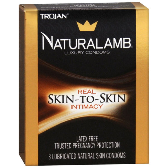 TROJAN Naturalamb Natural Skin Lubricated Luxury Condoms - 3 EA