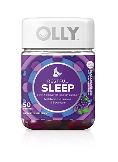 Olly Restful Sleep Melatonin Vitamin Gummies, Blackberry Zen, 50ct