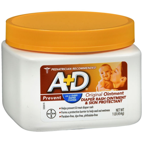 A+D Diaper Rash Ointment & Skin Protectant Original - 16 OZ