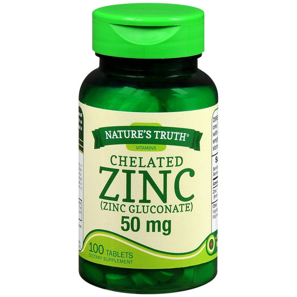 Nature's Truth Chelated Zinc 50 mg Tablets - 100 TB