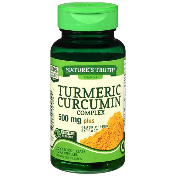 Nature's Truth Turmeric Curcumin Complex 500 mg plus Black Pepper Extract Quick Release Capsules - 60 CP