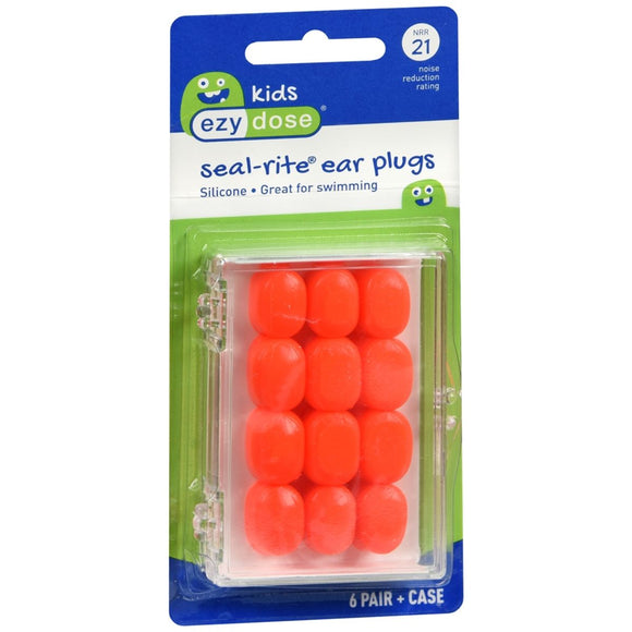 Ezy Dose Kids Seal-Rite Silicone Ear Plugs - 6 PR