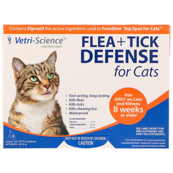 Vetri-Science 3-Dose Flea and Tick Defense for Cats