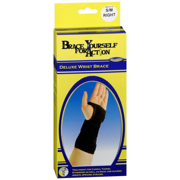 Bell-Horn Brace Yourself for Action Deluxe Wrist Brace Black Small/Medium Right 99341S-M 1 EA