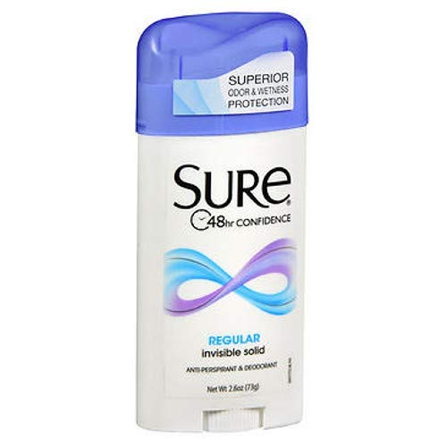 SURE REGULAR SCENT Invisible Solid Antiperspirant DeodorantNet Wt 2.6oz (73g)