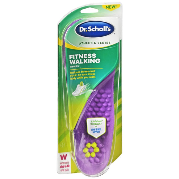 Dr. Scholl's Athletic Series Fitness Walking Insoles Women's Size 6-10 - 1 PR