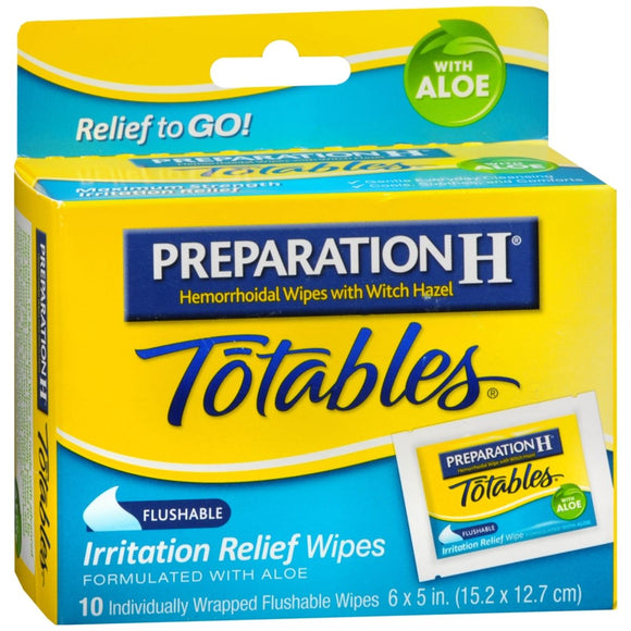 Preparation H Totables Irritation Relief Wipes - 10 EA