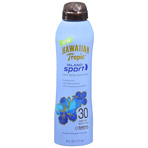 Hawaiian Tropic Island Sport Clear Spray Sunscreen SPF 30 - 6 OZ