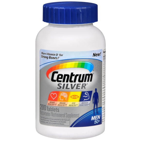 Centrum Silver Men 50+ Multivitamin/Multimineral Supplement Tablets - 200 TB