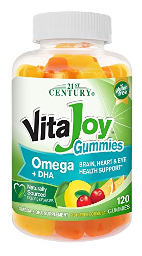 21st Century Vitajoy Omega Plus Dha Gummies, Orange, Lemon and Cran-orange, 1...