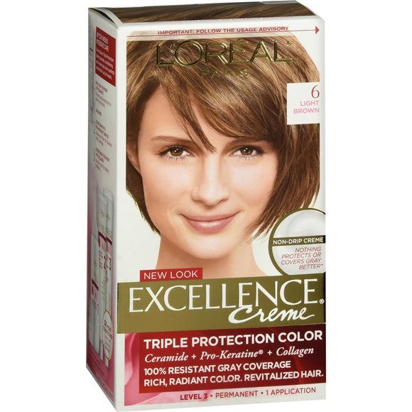 L'Oreal Excellence Creme Hair Color 6 Light Brown - 1 EA