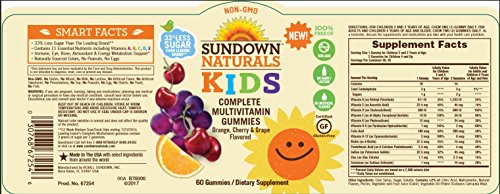 Sundown Naturals? Kids Non-GMO Complete Multivitamin, 60 Gummies