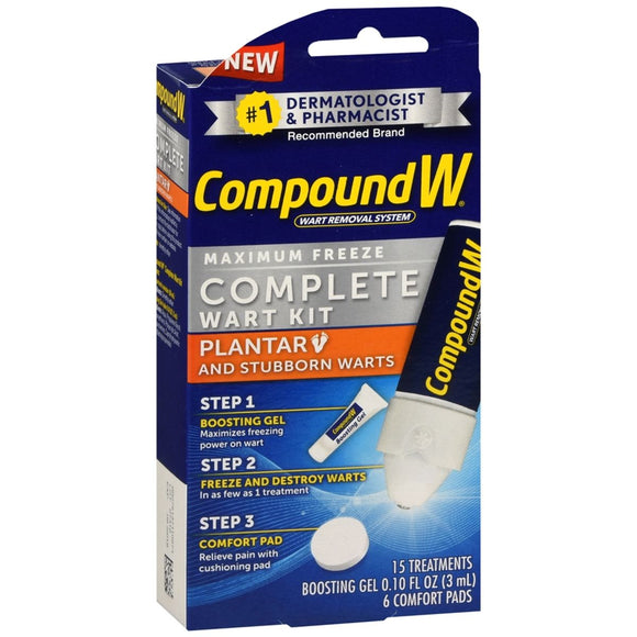 Compound W Maximum Freeze Complete Wart Kit Plantar and Stubborn Warts - 15 EA