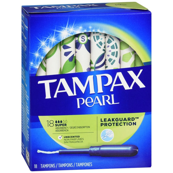 Tampax Pearl Tampons Super Absorbency Unscented - 18 EA