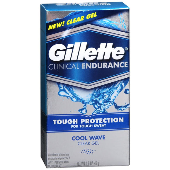 Gillette Clinical Endurance Anti-Perspirant/Deodorant Clear Gel Cool Wave - 1.6 OZ