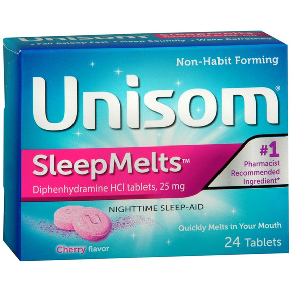 Unisom Nighttime Sleep-Aid SleepMelts Cherry Flavor - 24 TB