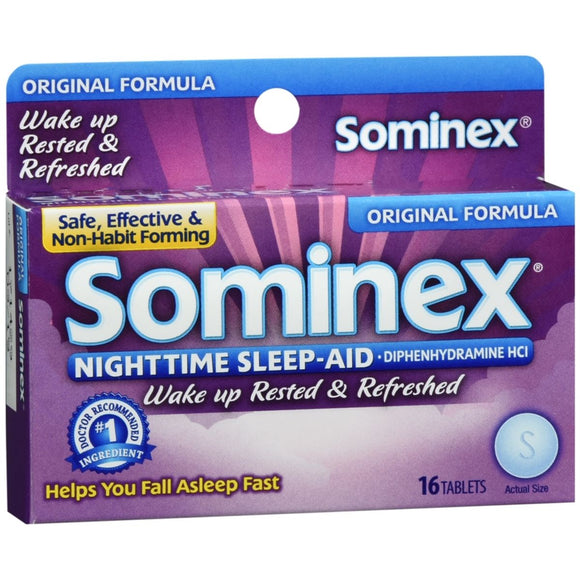 Sominex Nighttime Sleep-Aid Tablets Original Formula - 16 TB