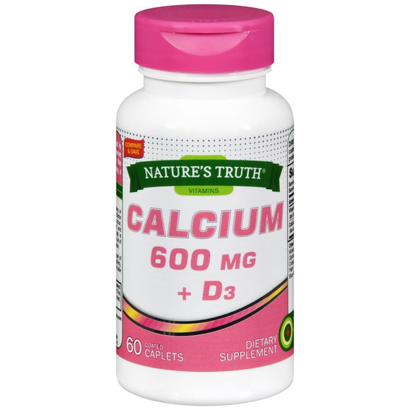 Nature's Truth Calcium 600 mg + D3 Coated Caplets - 60 TB