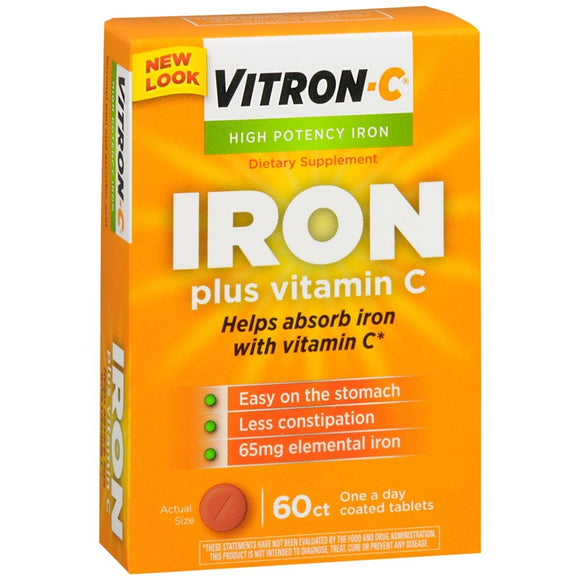 Vitron-C Iron plus Vitamin C Coated Tablets - 60 TB