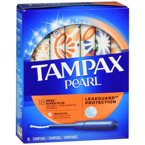 Tampax Pearl Tampons Super Plus Absorbency Unscented - 18 EA