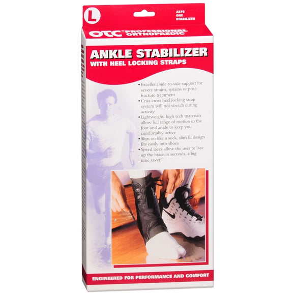 OTC Professional Orthopaedic Ankle Stabilizer with Heel Locking Straps Black Size L 2376-L 1 ea