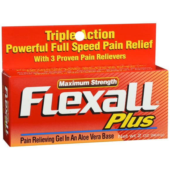 Flexall Plus Pain Relieving Gel In Aloe Vera Base Maximum Strength - 2 OZ