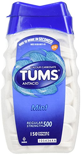 TUMS Antacid, Regular Strength Chewable Tablets, Mint 150 ct