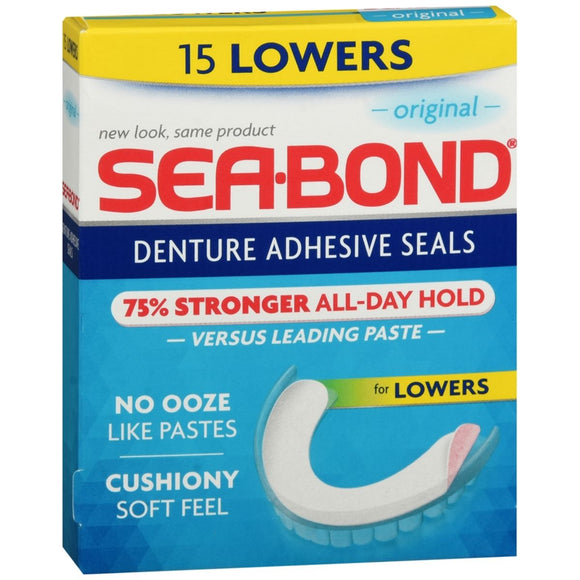 SEA-BOND Denture Adhesive Seals Lowers Original - 15 EA