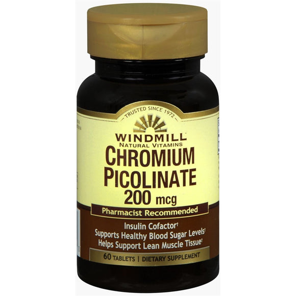 Windmill Chromium Picolinate 200 mcg Tablets - 60 TB