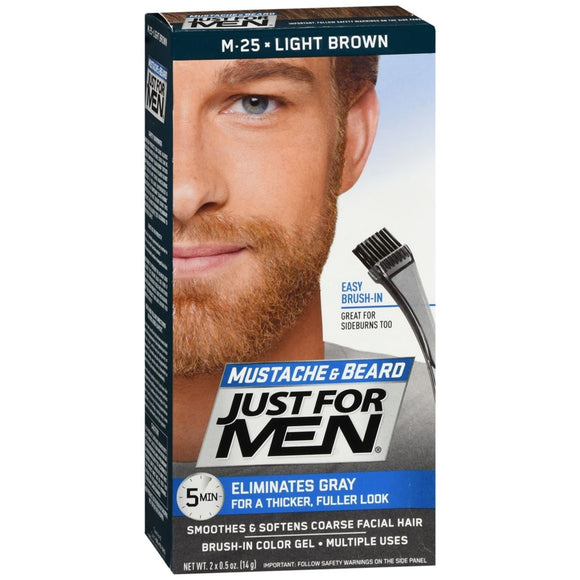 JUST FOR MEN Mustache & Beard Brush-In Color Gel Light Brown M-25 - 1 EA