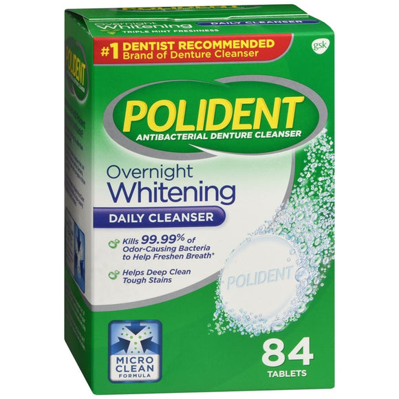 Polident Overnight Whitening Tablets - 84 TB