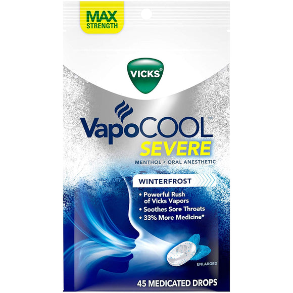 VapoCOOL Severe Medicated Drops, Winterfrost, 45 Drops