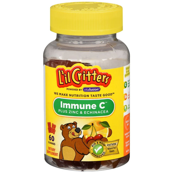 L'il Critters Immune C plus Zinc & Echinacea Gummy Bears Assorted Flavors - 60 EA
