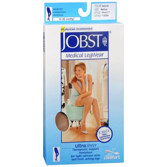 JOBST Medical LegWear Pantyhose 15-20 mmHg Moderate Compression Medium Natural Close-Toe - 1 EA