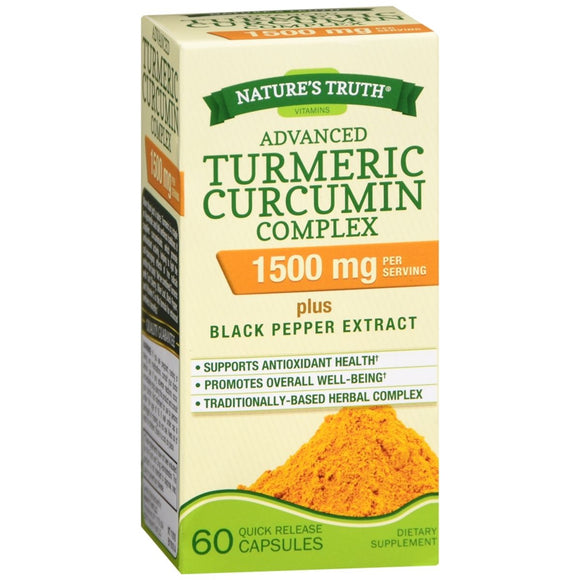 Nature's Truth Advanced Turmeric Curcumin Complex 1500 mg per Serving Capsules - 60 CP