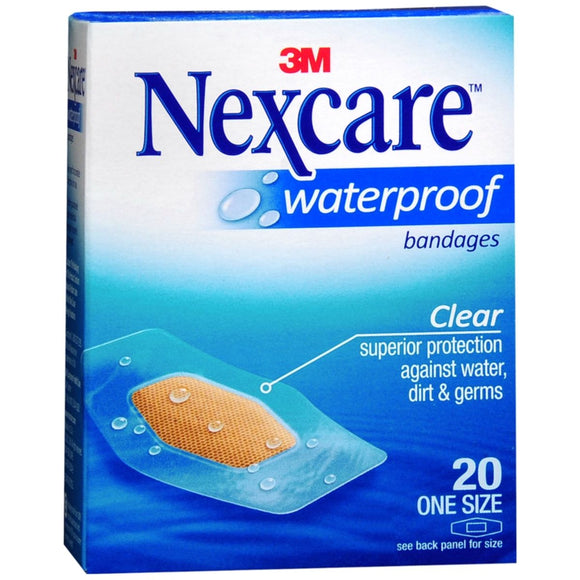 Nexcare Waterproof Clear Bandages One Size - 20 EA