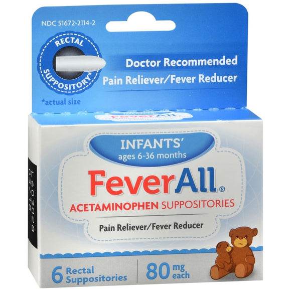 FeverAll Infants' Acetaminophen Suppositories - 6 EA