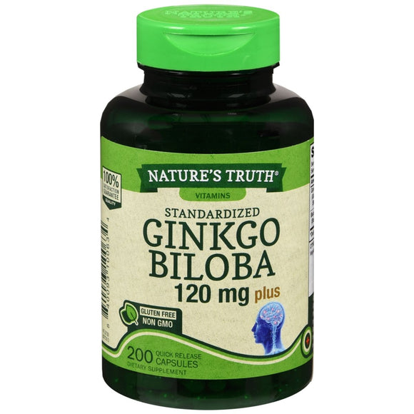 Nature's Truth Ginkgo Biloba Standardized Extract Quick Release Capsules - 200 CP