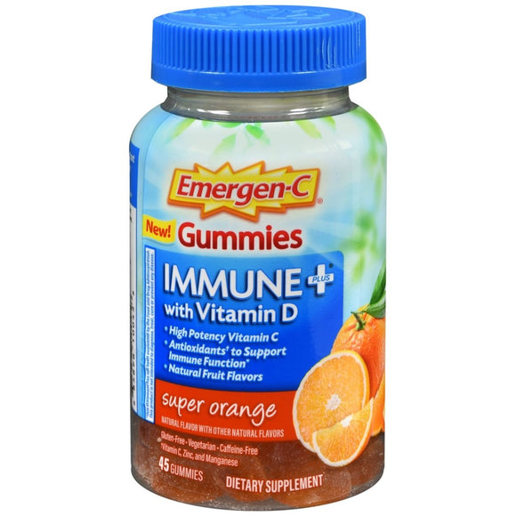 Emergen-C Immune Plus With Vitamin D Gummies Super Orange - 45 EA