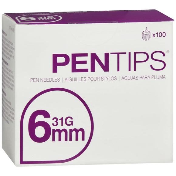 Pentips Pen Needles 31G 6 mm 100 ea