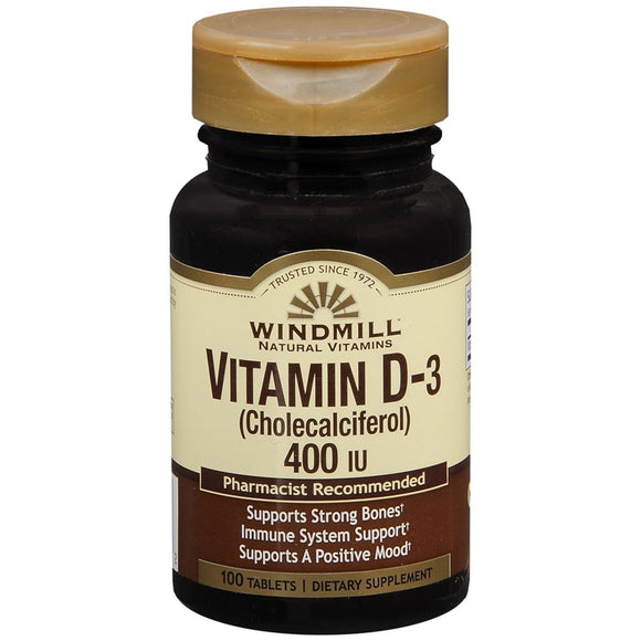 Windmill Vitamin D-3 (Cholecalciferol) 400 IU Tablets - 100 TB