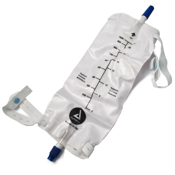 Urinary Leg Bags Sterile, Large, 1000ml w/valve, 4/12/Cs