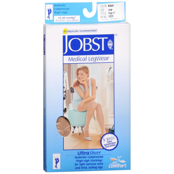 JOBST Medical LegWear Thigh High 15-20 mmHg Ultra Sheer Large Beige - 1 PR
