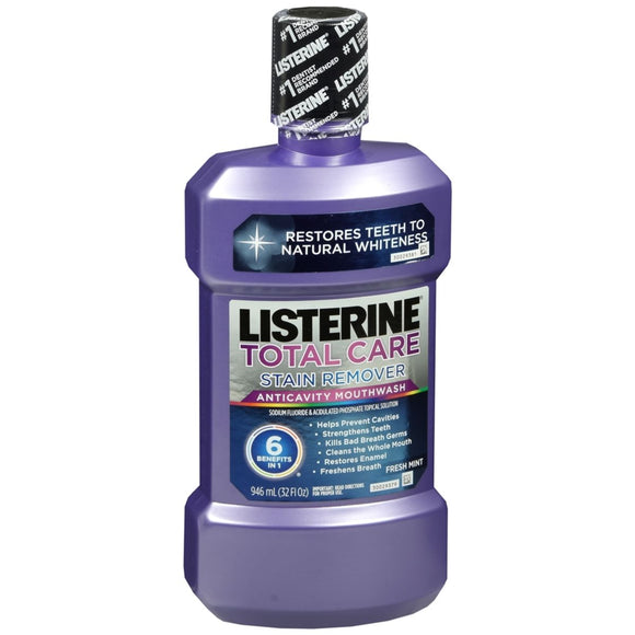 Listerine Total Care Stain Remover Anticavity Mouthwash Fresh Mint - 946 ML
