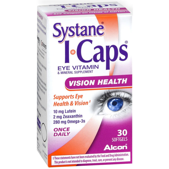 ICAPS Vision Health Eye Vitamin & Mineral Supplement Softgels - 30 CP