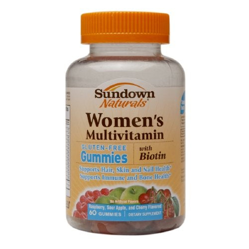 Sundown Naturals Women's Multivitamin with Biotin Gluten-Free Gummies - 60 count - Buy Packs and Save (Pack of 2)
