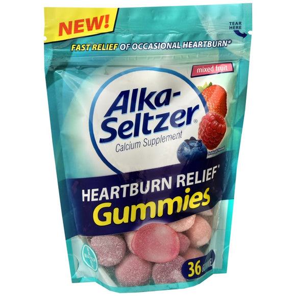 Alka-Seltzer Heartburn Relief Calcium Supplement Gummies Mixed Fruit - 36 EA