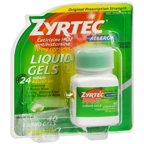 Zyrtec Allergy 10 mg Liquid Gels Capsules - 40 CP