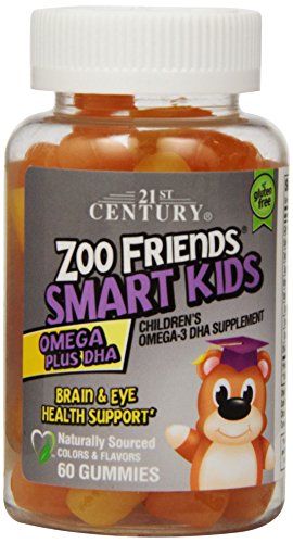 21st Century Zoo Friends Smart Kids Omega Plus Dha Gummies, Orange, Lemon and...